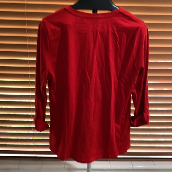 Comfortable and soft 3/4 sleeves red shirt - Picture 3 of 5